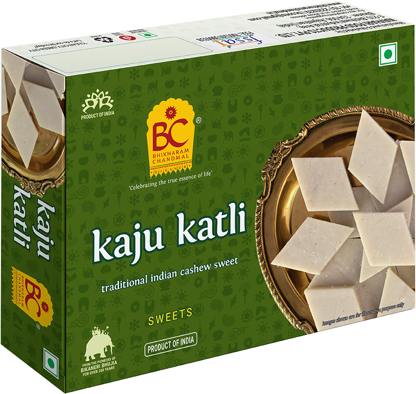 Kaju Katli Traditional Indian Sweet Packaging