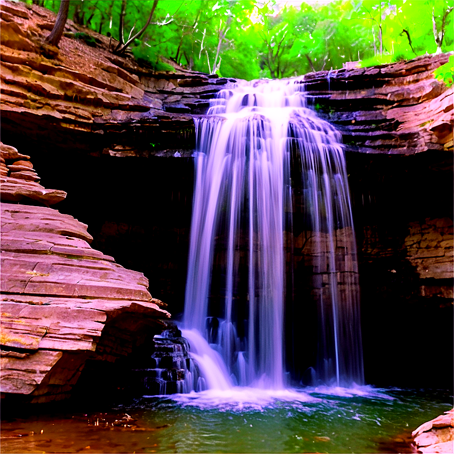 Kansas Waterfall In Flint Hills Png Dof3