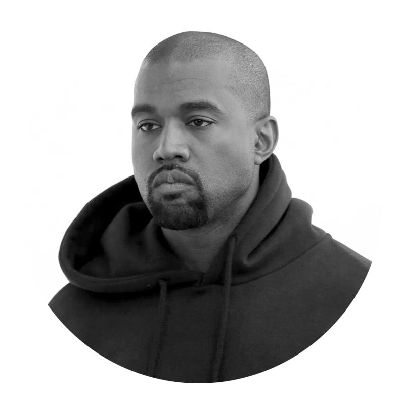 Kanye West Blackand White Portrait