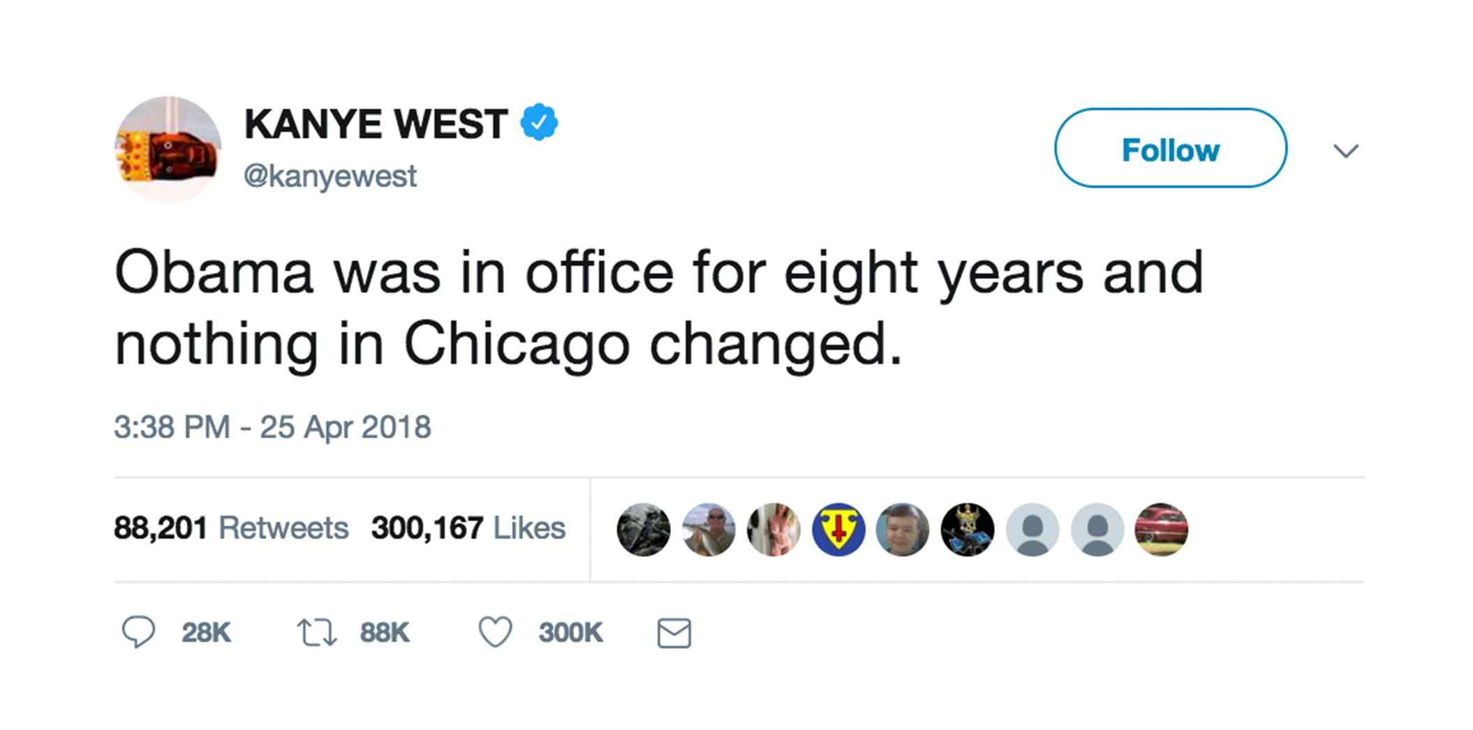 Kanye West Tweet Obama Chicago Comment