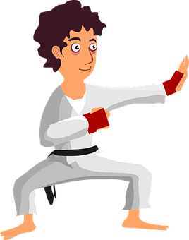 Karate Practitioner Cartoon