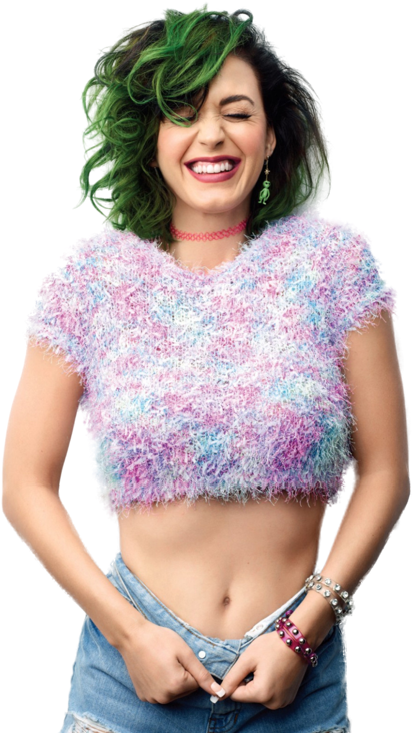 Katy Perry Green Hair Laughing