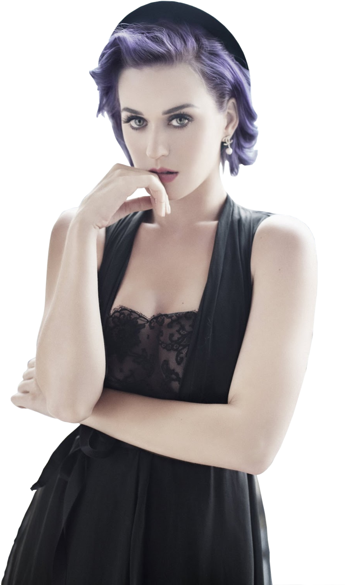 Katy Perry Purple Hair Portrait