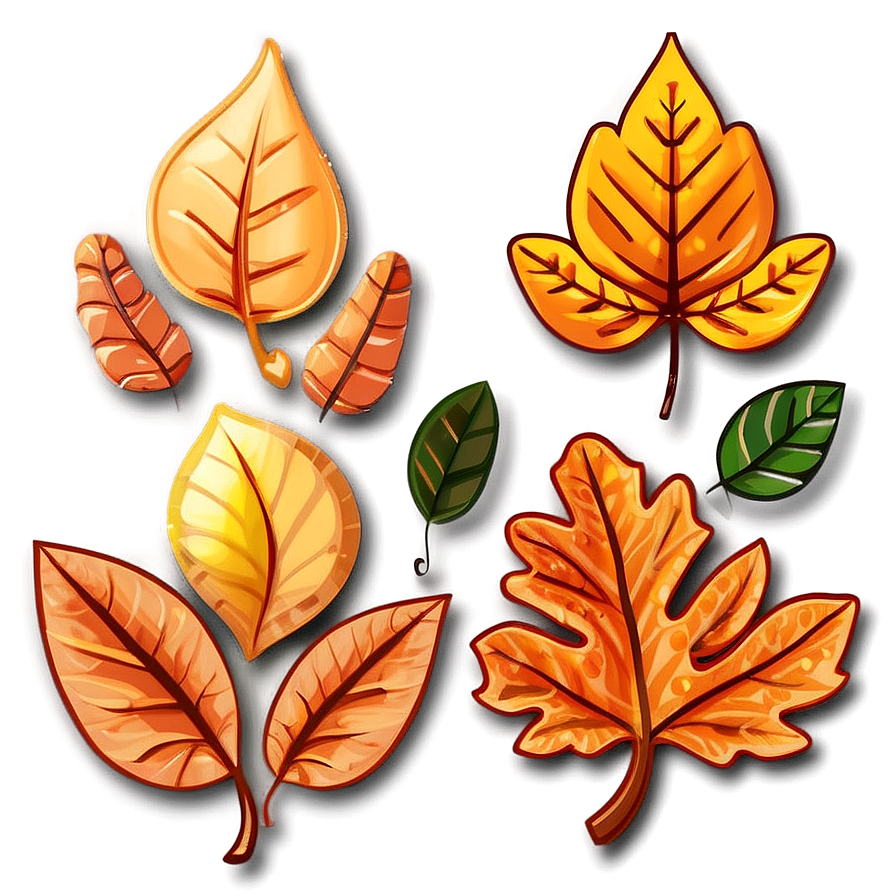 Kawaii Autumn Leaves Png Fku60