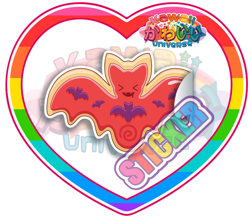 Kawaii Bat Sticker Design