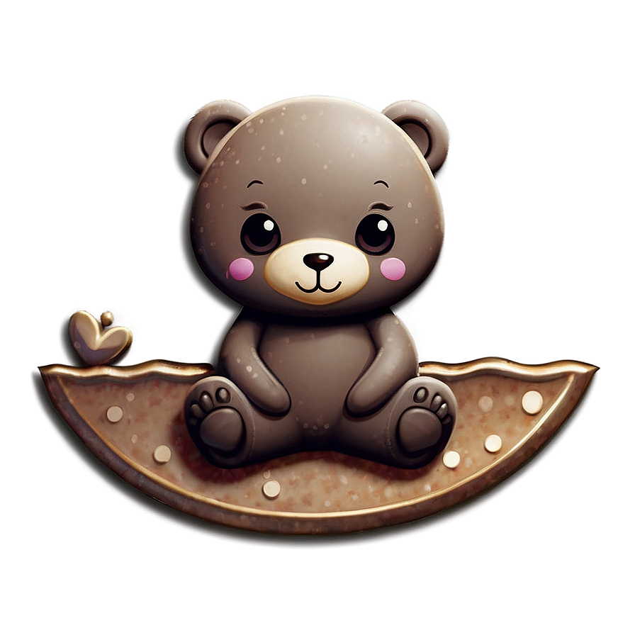 Kawaii Bear And Moon Png 80