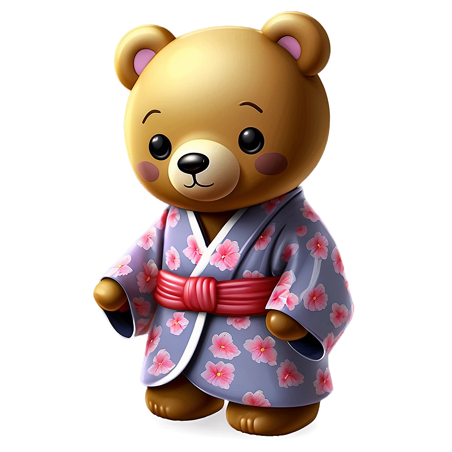 Kawaii Bear In Kimono Png 15