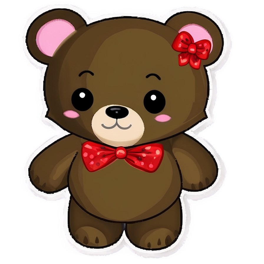 Kawaii Bear With Bow Png 3