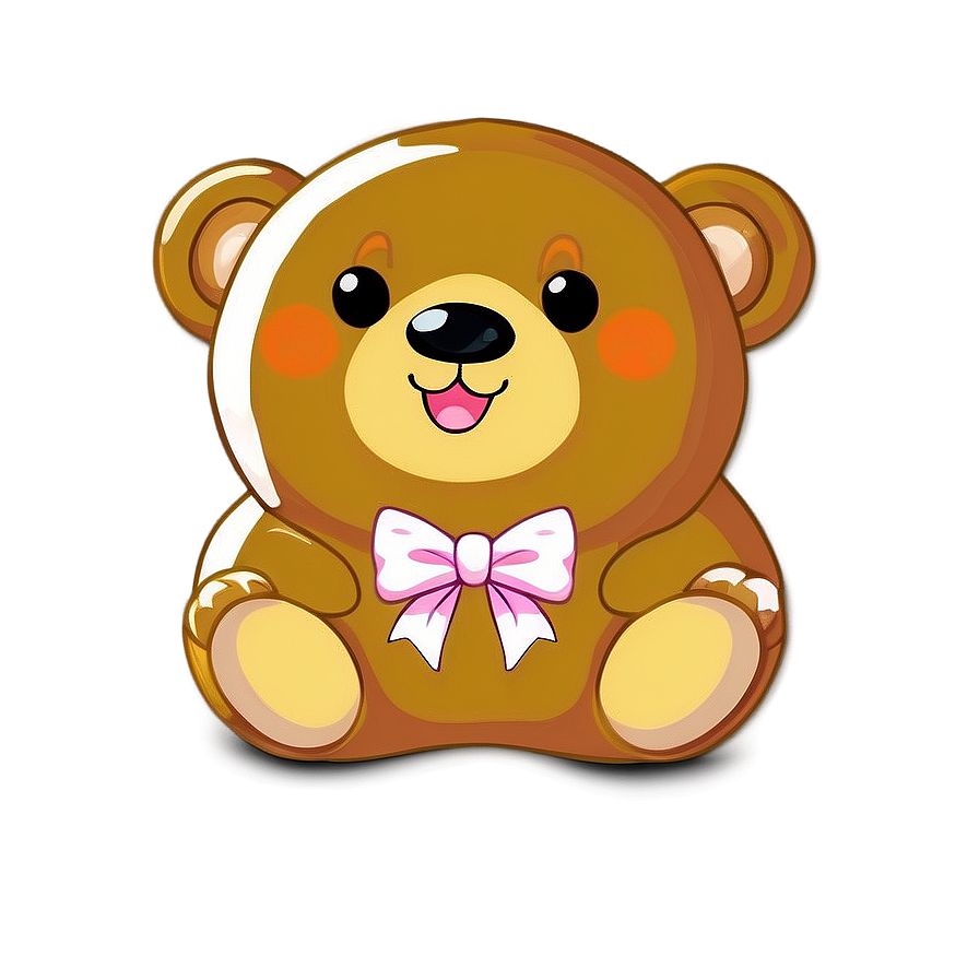 Kawaii Bear With Bow Png Edw81