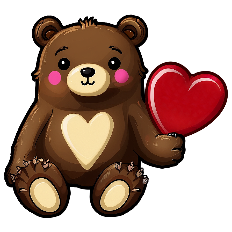 Kawaii Bear With Heart Png 42