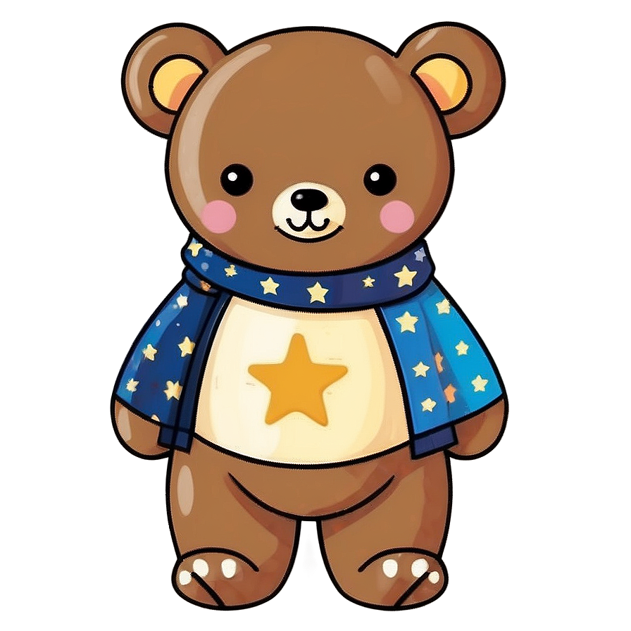 Kawaii Bear With Stars Png 86