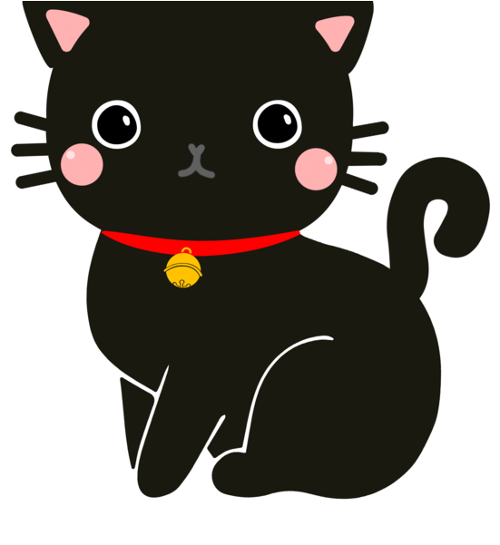 Kawaii Black Cat Cartoon