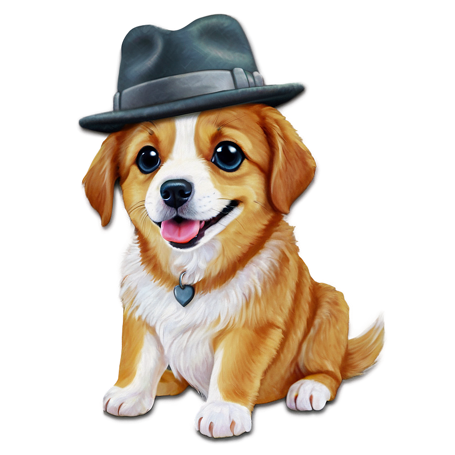 Kawaii Dog In A Hat Png Pia