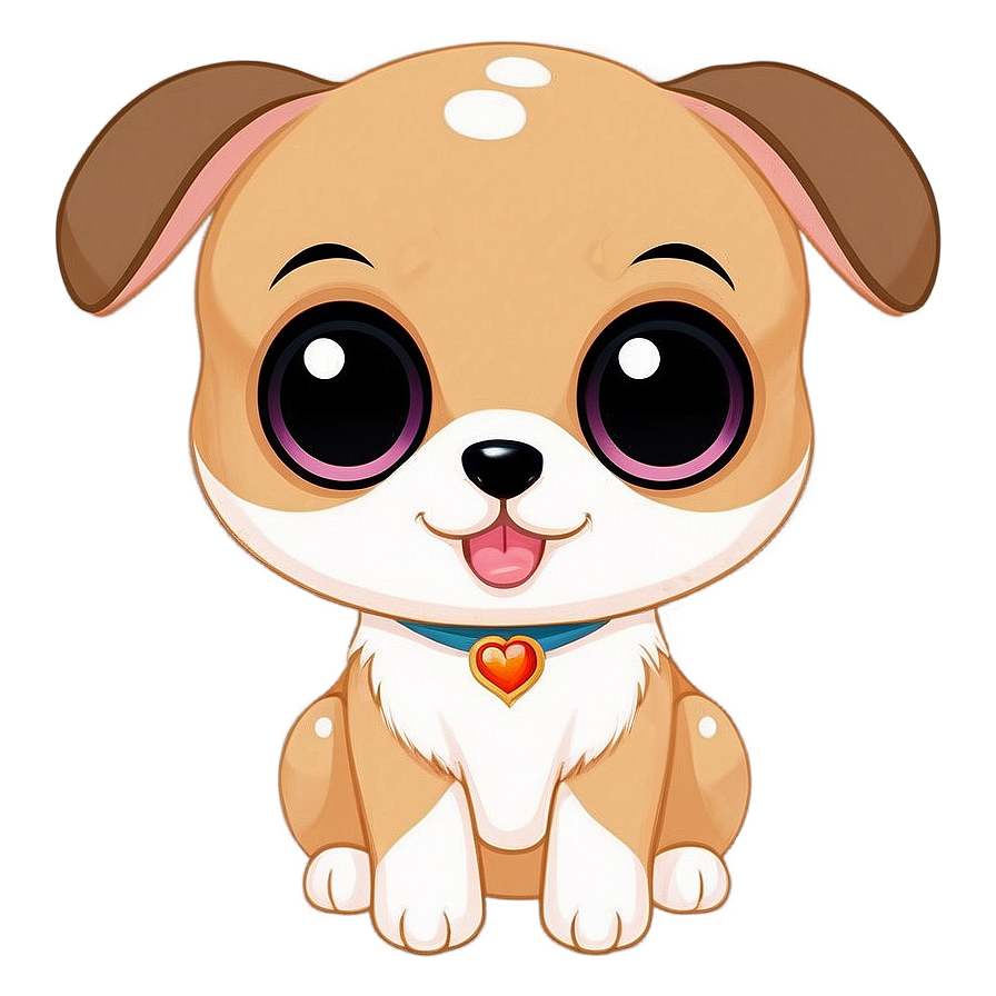 Kawaii Dog With Big Eyes Png Edl61