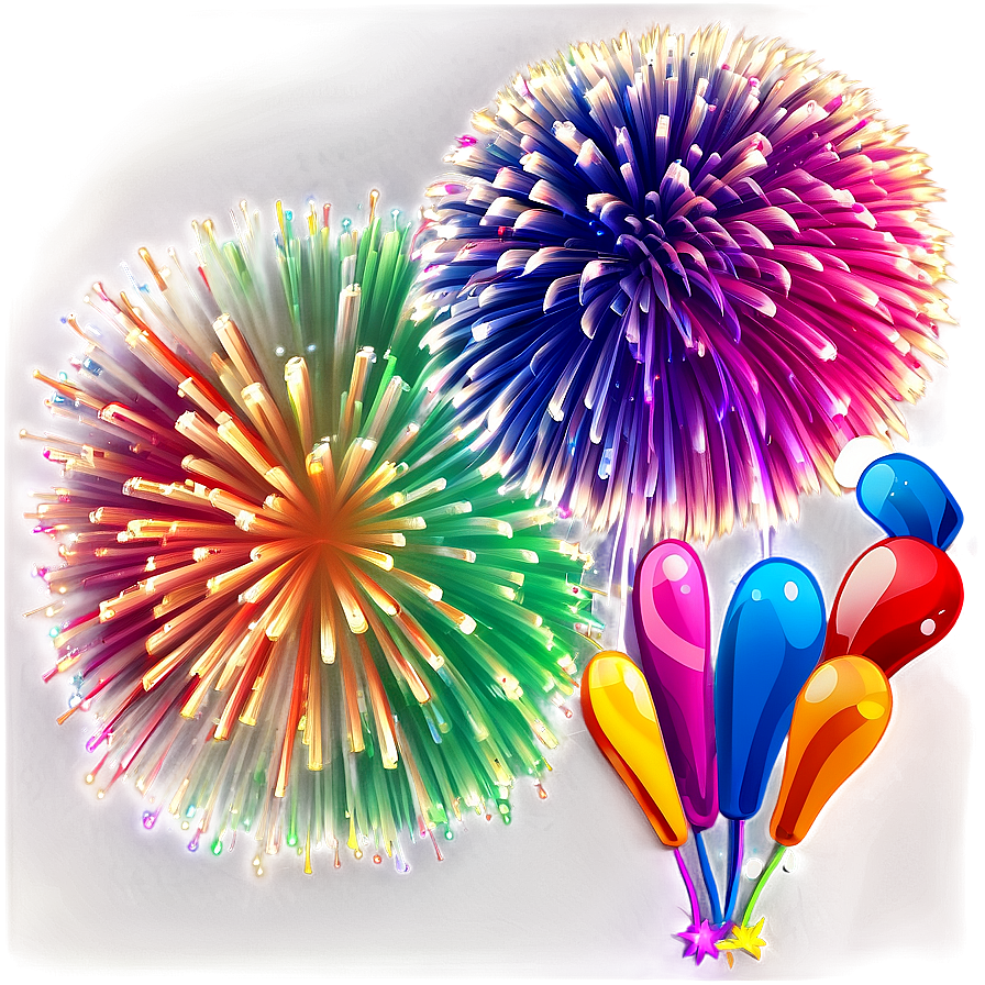 Kawaii Fireworks Display Png Qmw