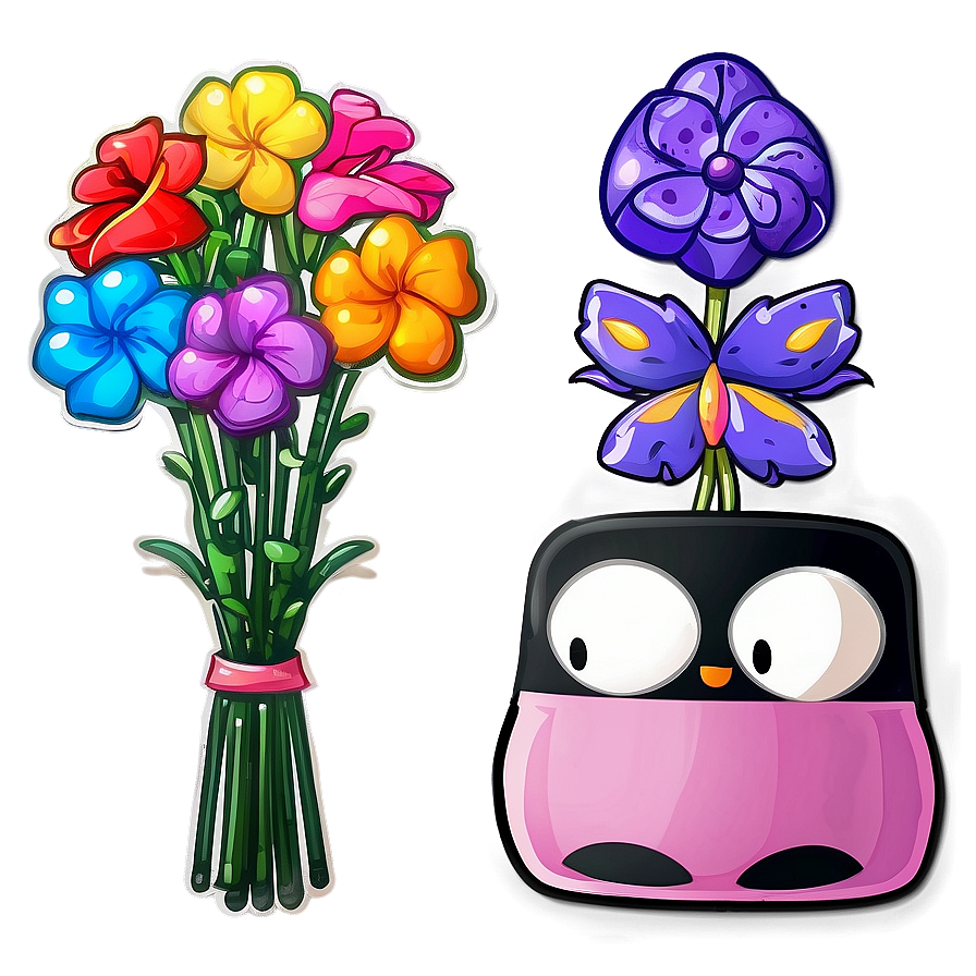 Kawaii Flower Bouquets Png 05062024