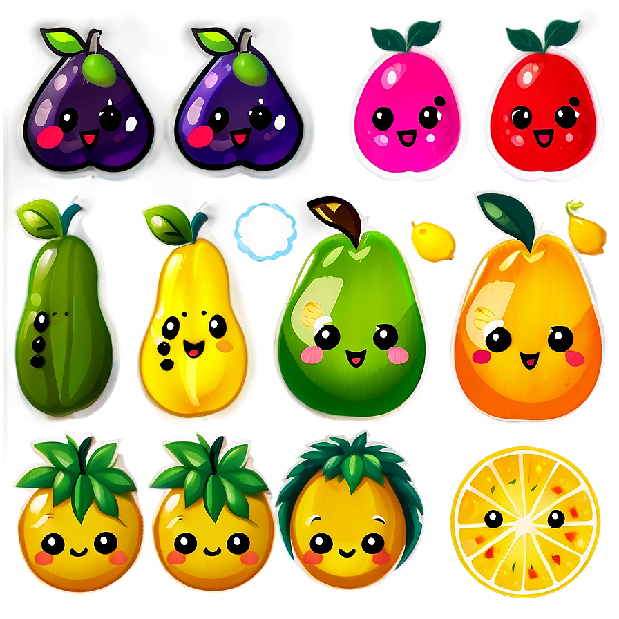 Kawaii Fruit Collection Png 05062024