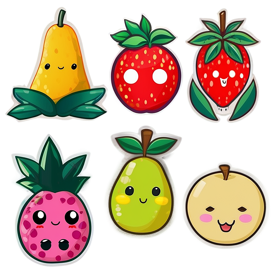 Kawaii Fruit Collection Png Irf