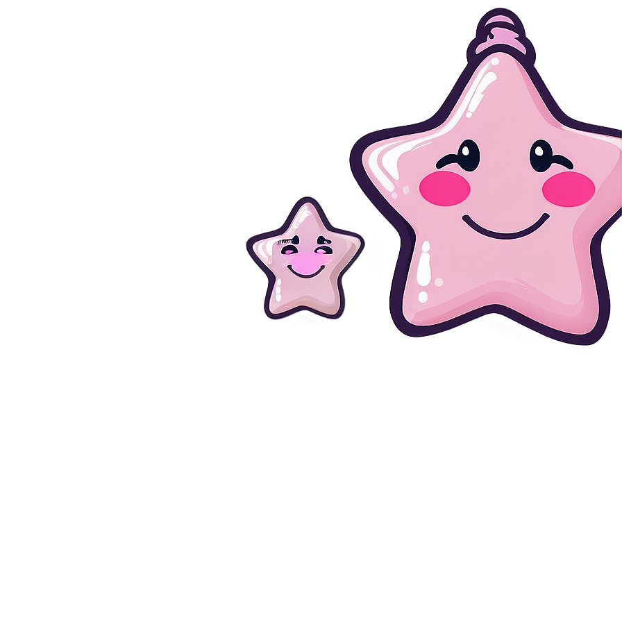 Kawaii Pink Stars Png Nkc31