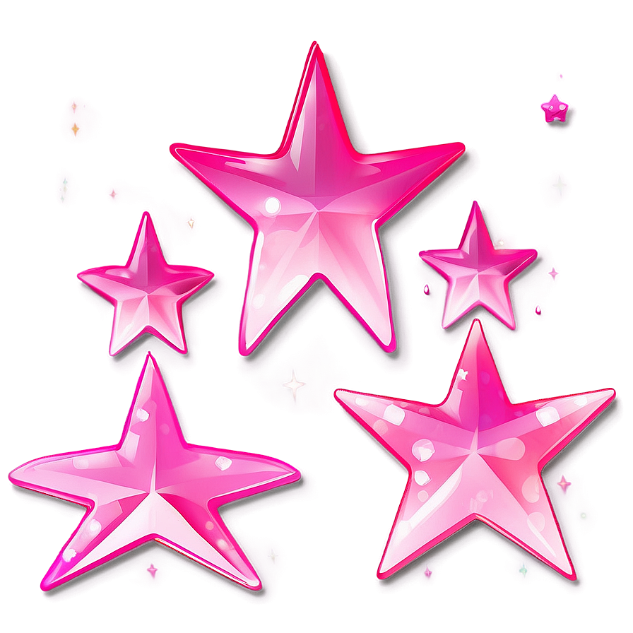 Kawaii Pink Stars Png Ugq24