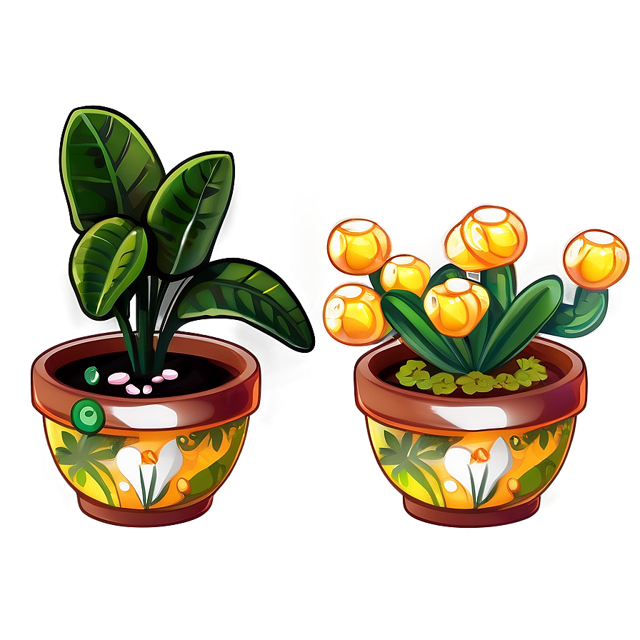 Kawaii Potted Plants Png Nsk