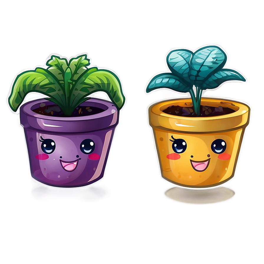 Kawaii Potted Plants Png Qri