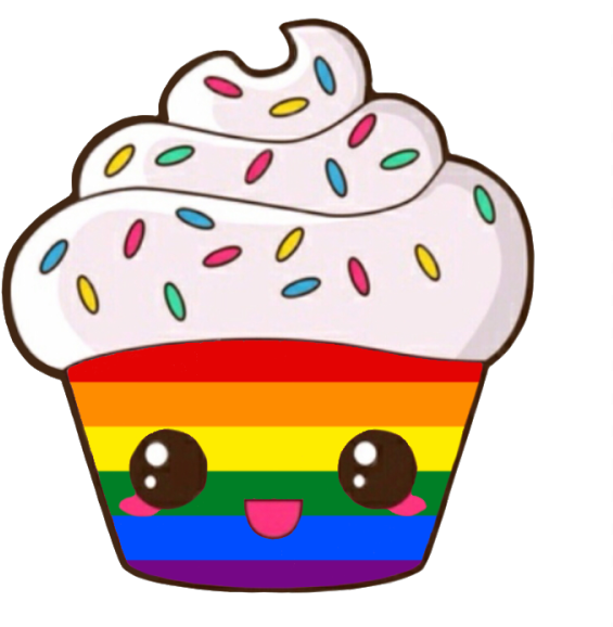 Kawaii Rainbow Cupcake Graphic