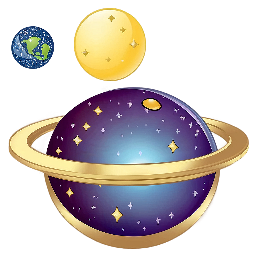 Kawaii Space Planets Png Rxk78