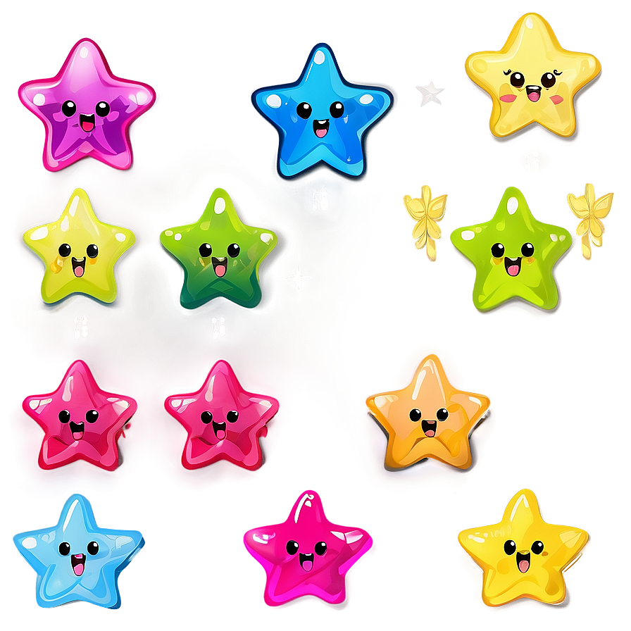 Kawaii Star Pattern Png 11