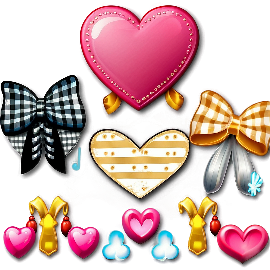 Kawaii Valentine Hearts Png Sto34