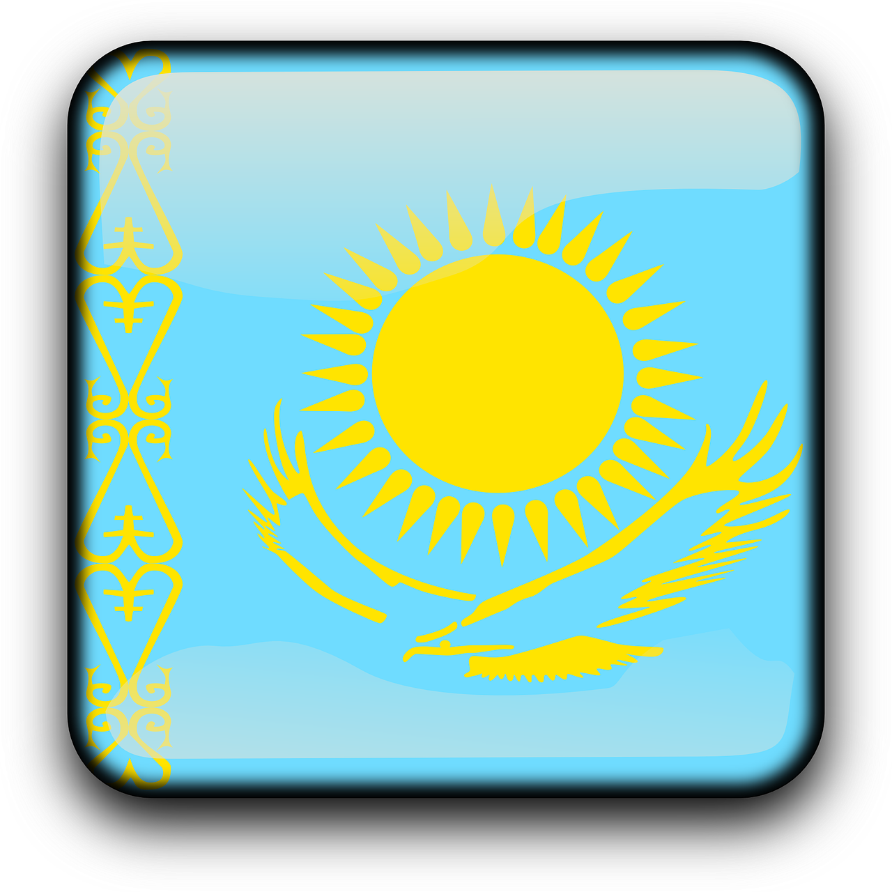 Kazakhstan National Flag Graphic