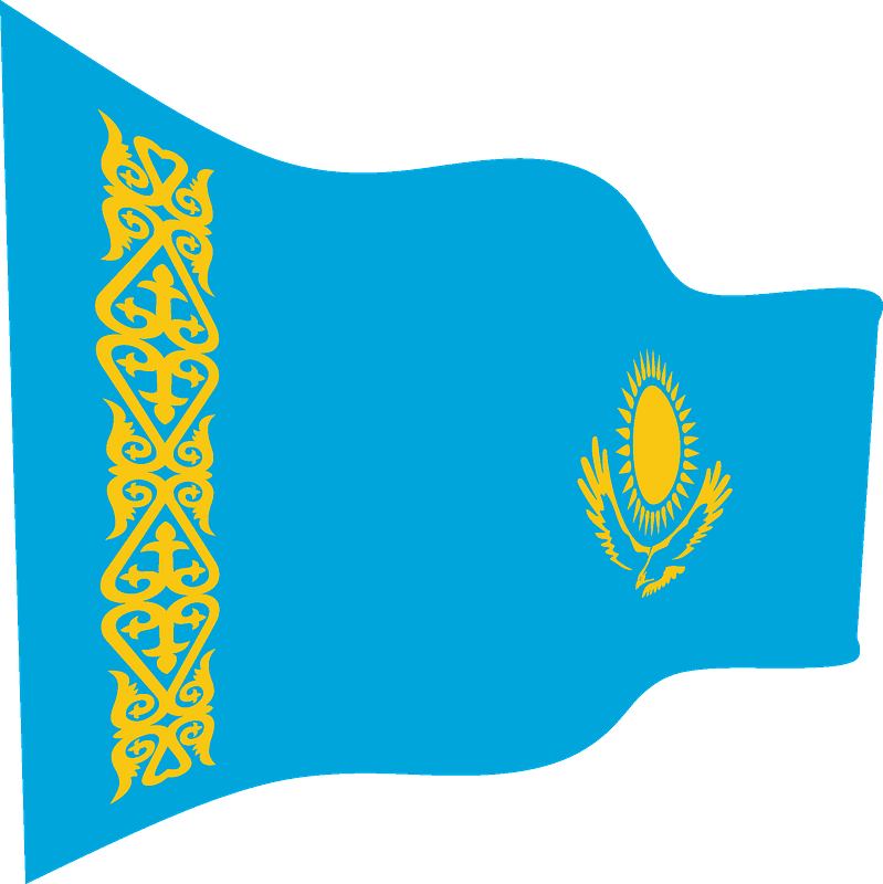 Kazakhstan National Flag Waving