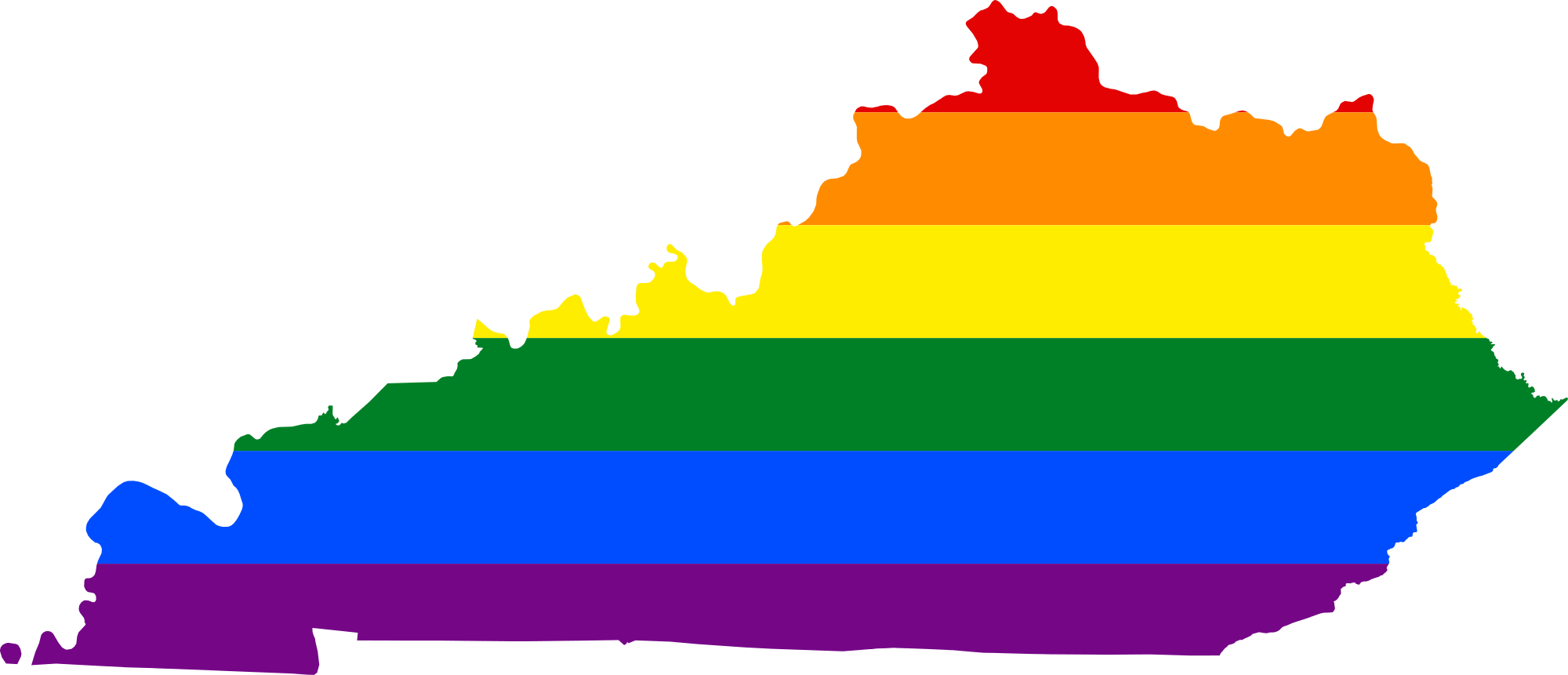 Kentucky State Outline Rainbow Flag