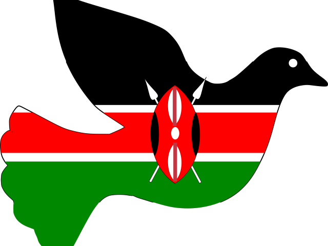 Kenya Flag Dove Silhouette