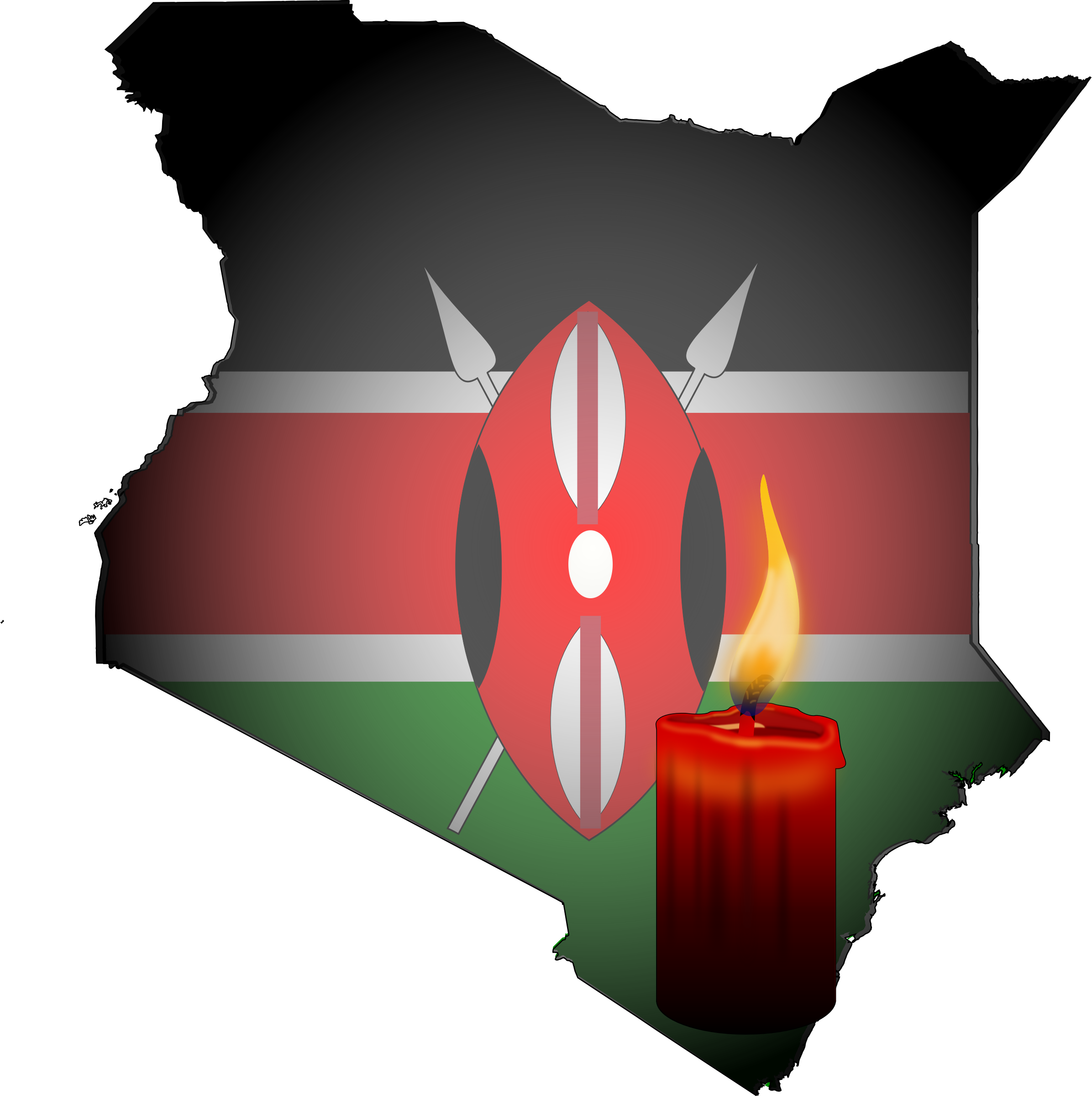 Kenya Mapwith Flagand Candle