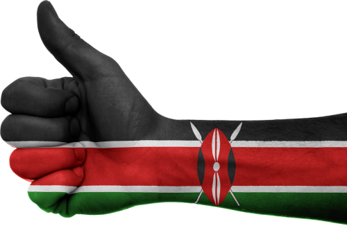 Kenyan Flag Thumbs Up Gesture