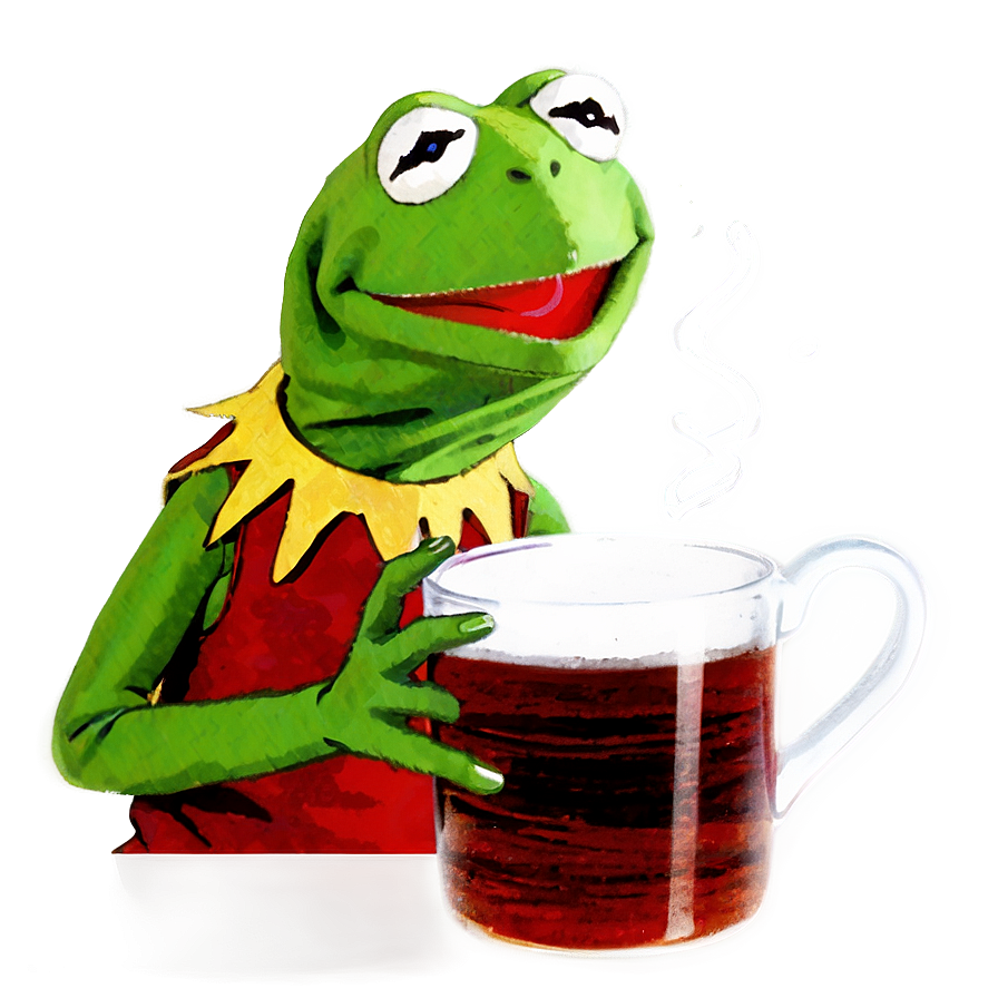 Kermit Drinking Tea Png Plh