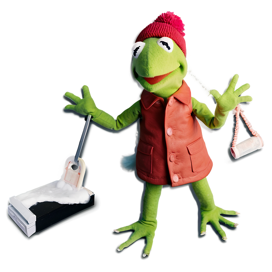 Kermit In Winter Coat Png Gfh