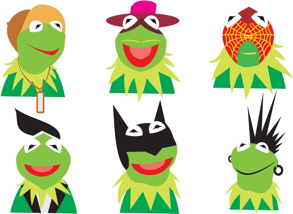 Kermit Multiple Personas Vector Art
