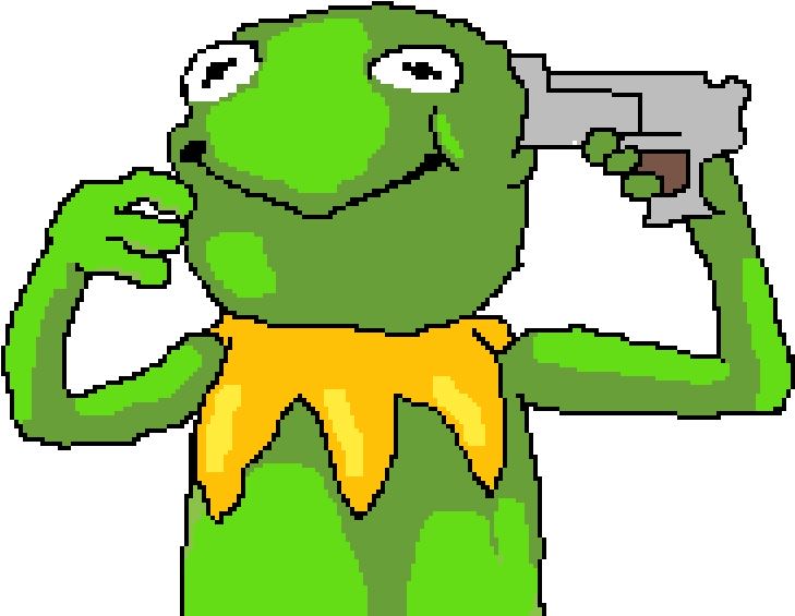 Kermit Pixel Artwith Gun