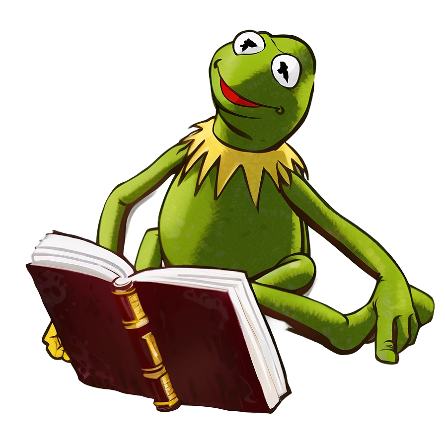 Kermit Reading Book Png 05232024