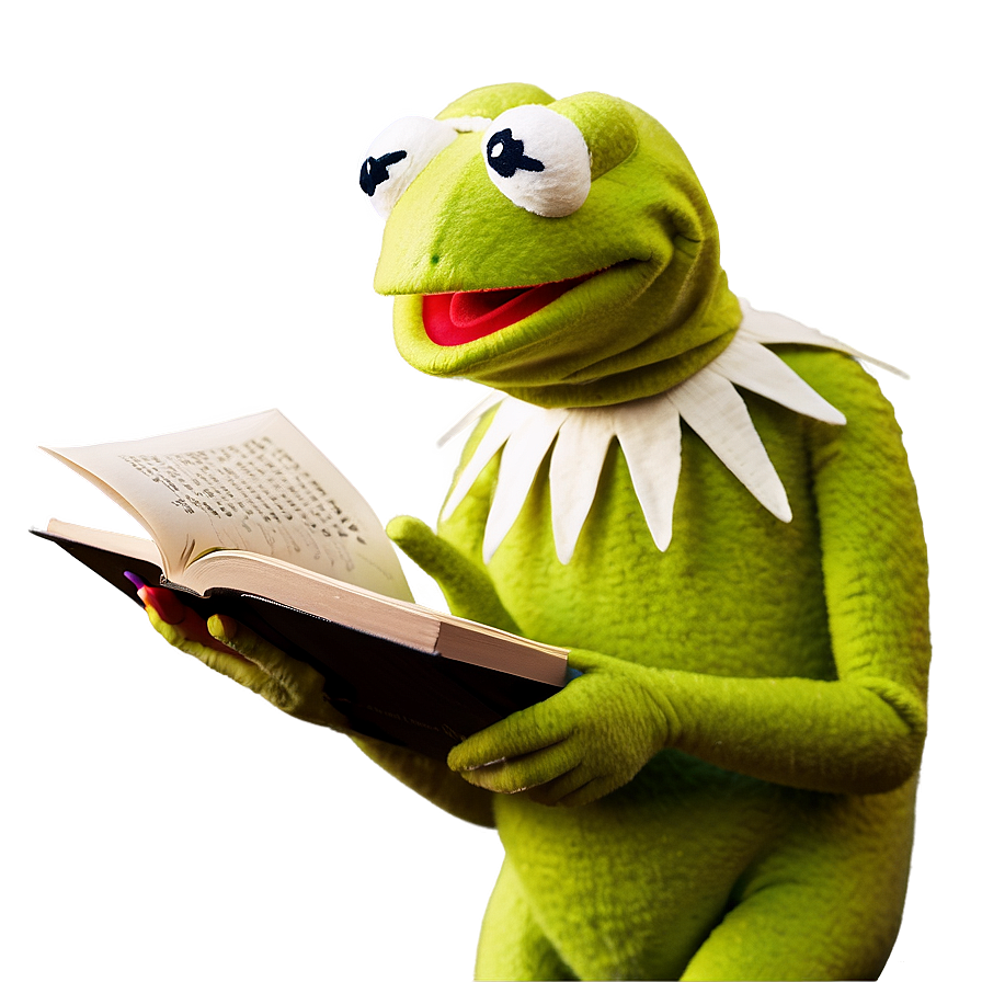 Kermit Reading Book Png 05232024