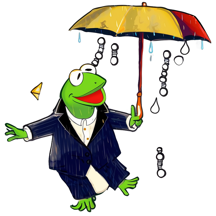 Kermit Singing In The Rain Png 70