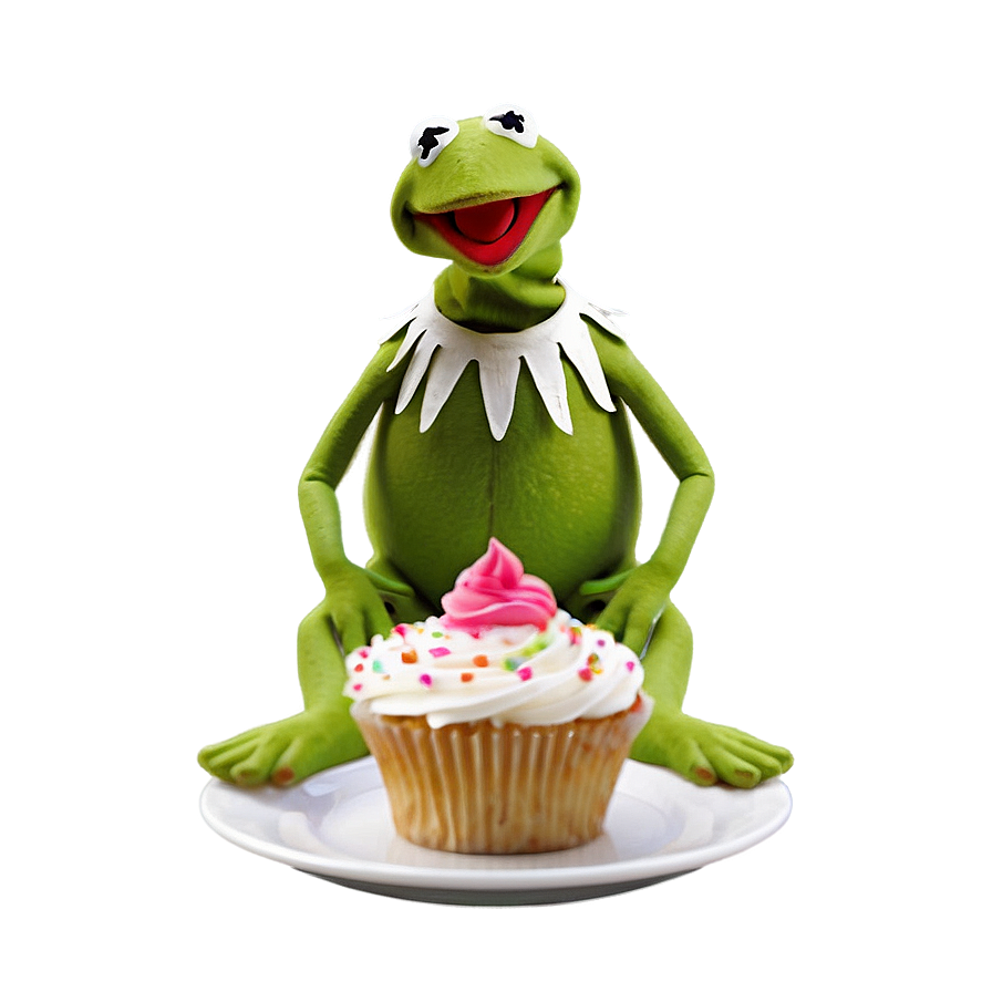 Kermit With Cupcake Png 05232024