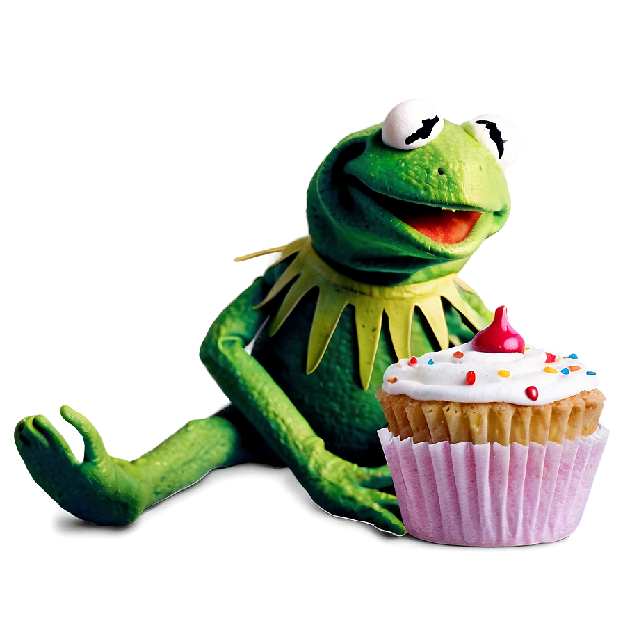 Kermit With Cupcake Png Thu49