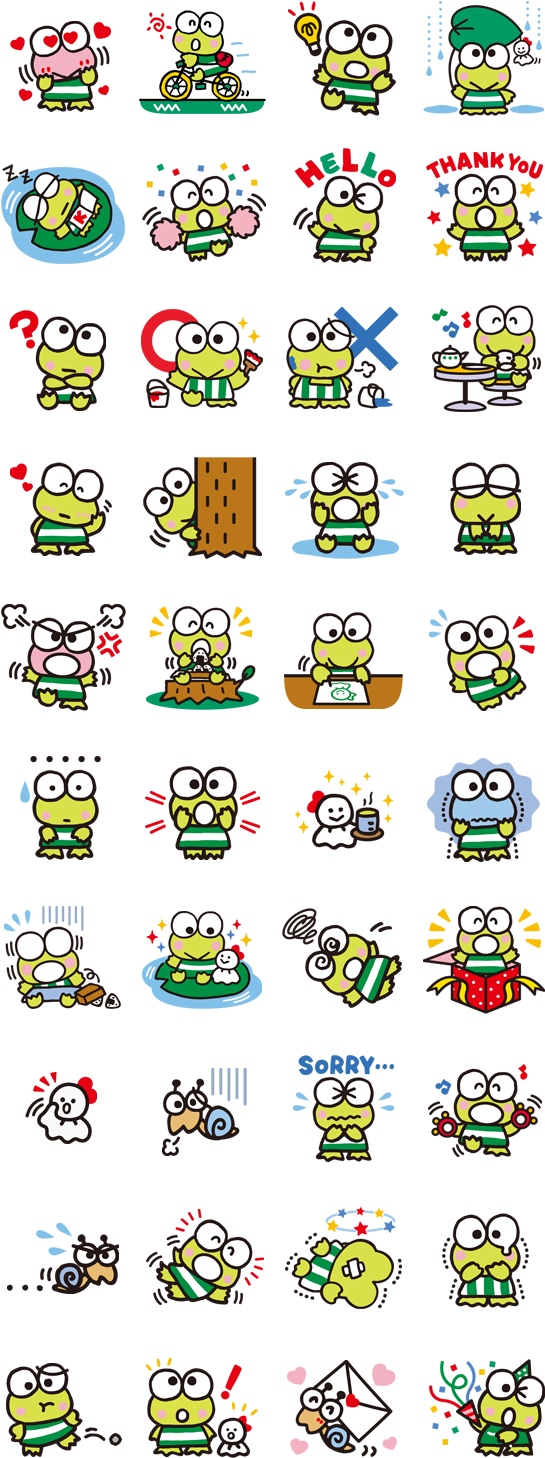 Keroppi Emoticons Collection.png