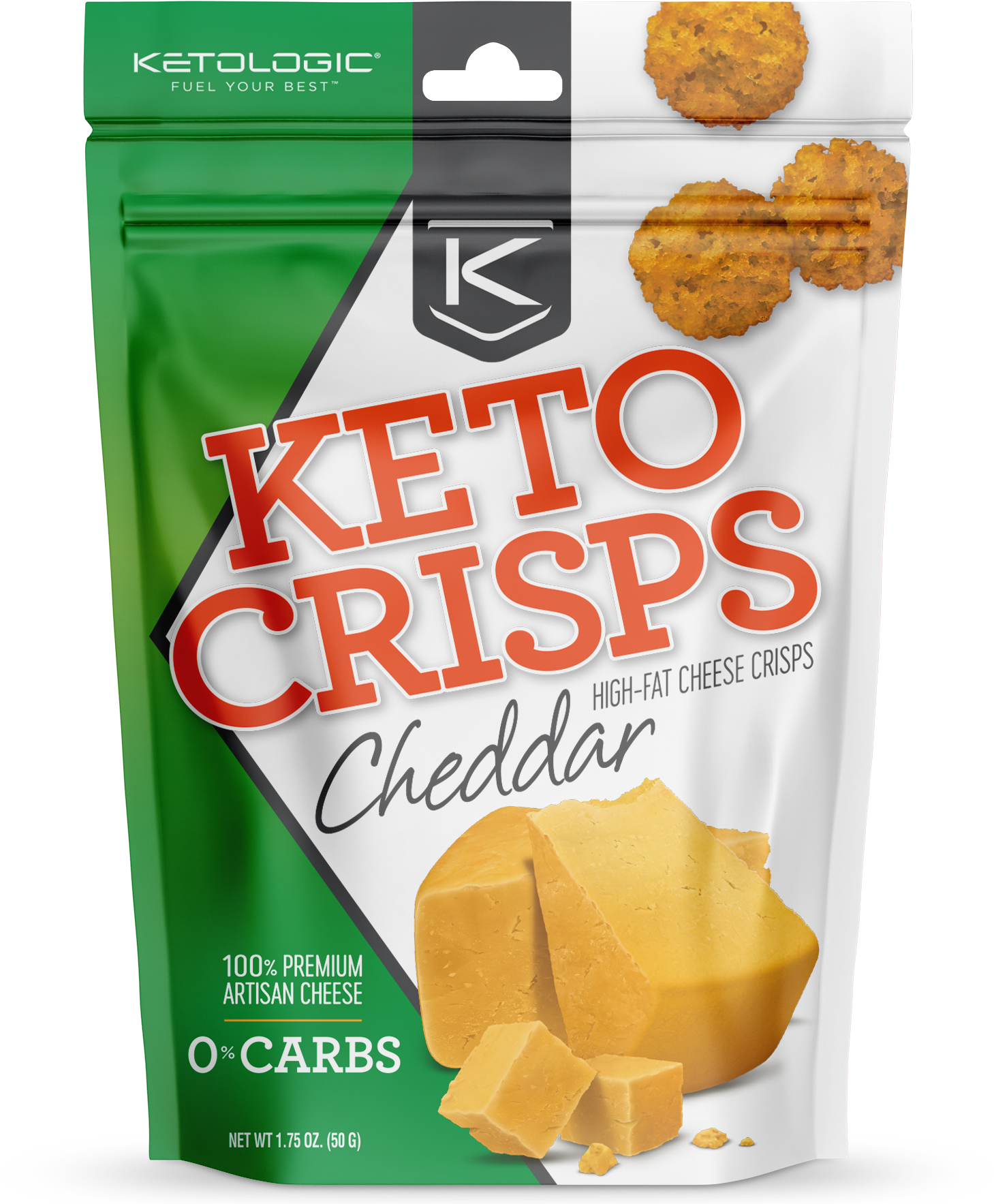Keto Logic Cheddar Cheese Crisps Snack Packaging