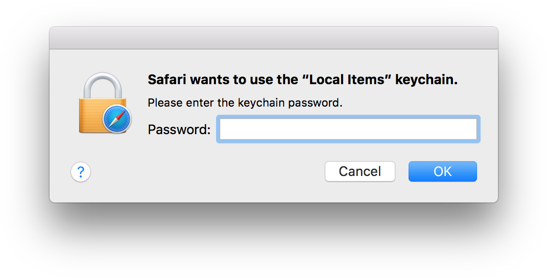 Keychain Access Prompt Safari