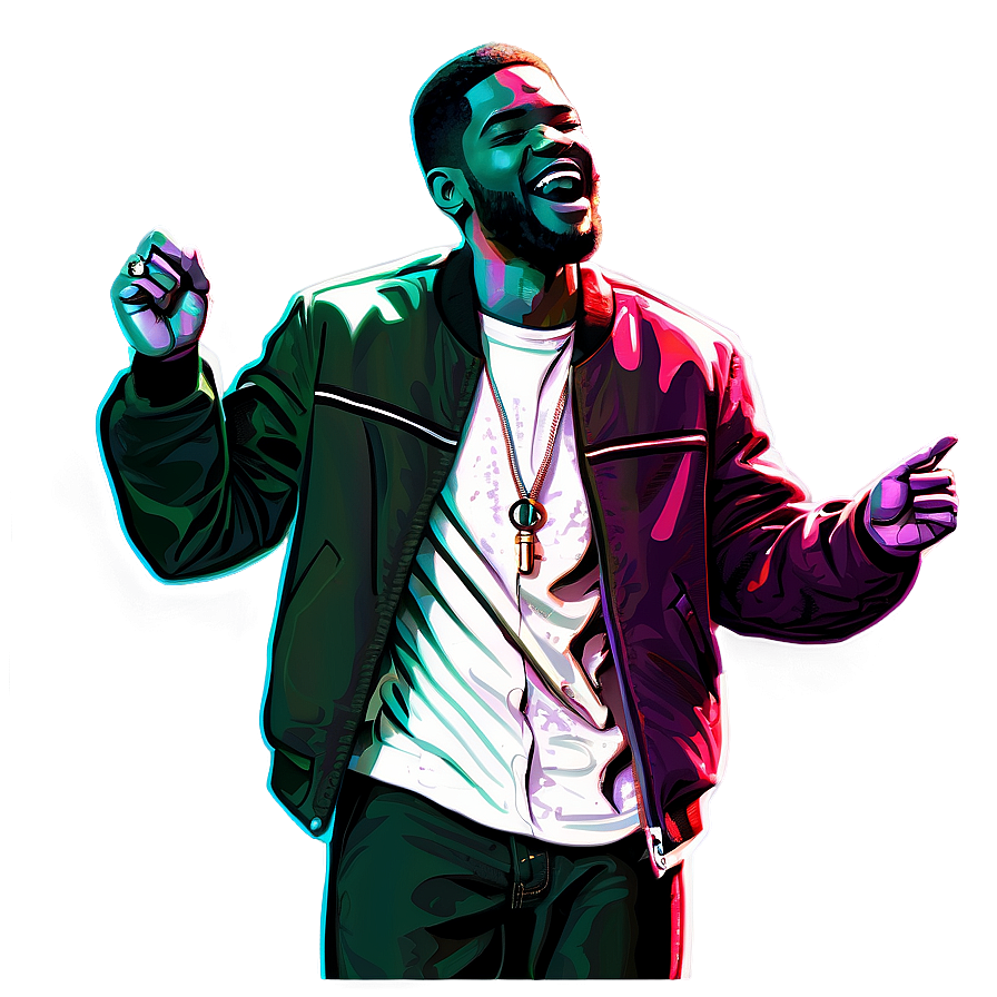 Kid Cudi With Microphone Png Fww