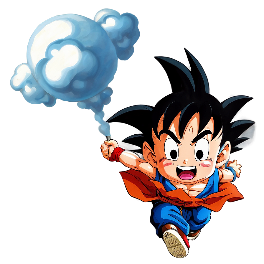 Kid Goku Flying Nimbus Png 04292024